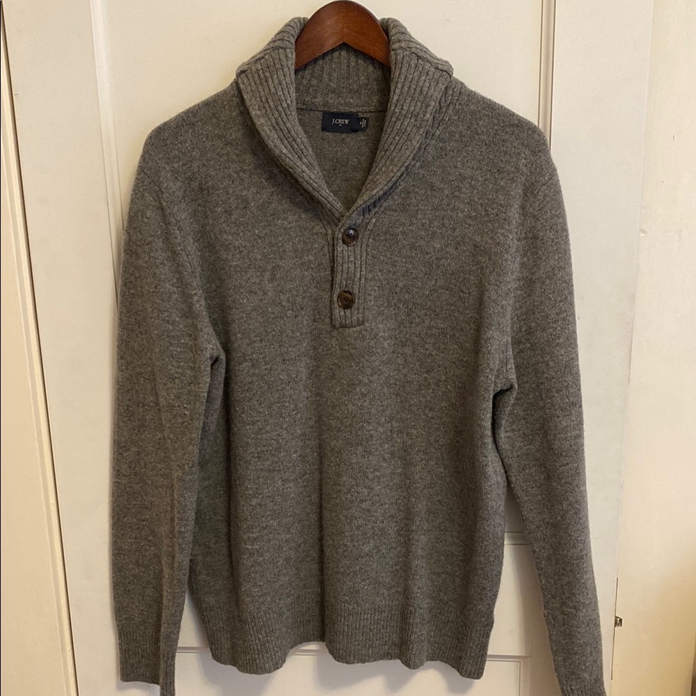 J. Crew Men's Shawl-Collar Sweater, grey size M